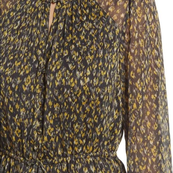 Nordstrom Adelyn Rae Vania Print Pleats & Ruffles‎ Long Sleeve Mini Dress Size M - Picture 13 of 13
